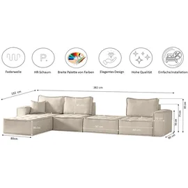 Kaiser Bohoo modulare Ecke XL Hellbeige Links