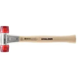 BASEPLEX-Schonhammer, Celluloseacetat / celluloseacetat mit Zinkdruckguss-Gehäuse und Holzstiel | D=30 mm | 3906.030