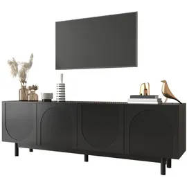 Okwish TV-Schrank Lowboard 175x56x38 cm Schwarz Holzwerkstoff