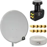 PremiumX SAT Quad LNB 10m Antennenkabel 8x F-Stecker