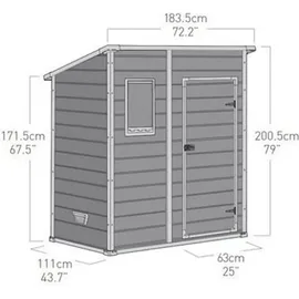 KETER Manor Pent 6x4 1,84 x 1,11 m grau/weiß