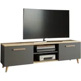 matkam Bergen TV-Lowboard 47x150x40 cm Anthrazit/Artisan Eiche