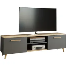 matkam Bergen TV-Lowboard 47x150x40 cm Anthrazit/Artisan Eiche
