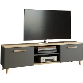 matkam Bergen TV-Lowboard 47x150x40 cm Anthrazit/Artisan Eiche