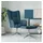 vidaXL Relaxsessel mit Hocker Samt 65 x 98 x 66 cm Blau drehbar