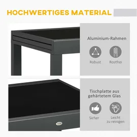 Outsunny Gartentisch 160 x 80 x 75 cm Schwarz