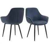 SalesFever Armlehnstuhl 2er Set Cord-Optik Blau|Braun|Gelb|Grau|Grün|Rot