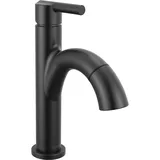 Delta Nicoli 15749LF-BLPD Wasserhahn zum Herunterziehen, Einloch-Badezimmer-Wasserhahn, mattschwarz, Badezimmer-Wasserhahn mit herausziehbarem Sprüher, Einhebel-Badezimmerarmatur, Mattschwarz