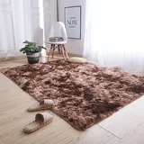 XUEDNGM Waschbarer Teppich Shaggy Teppich 200 x 280 cm Waschbar Flauschig Weich rutschfest Moderne Deko Hochflor Waschbarer Teppich rutschfest Fellteppich für Wohnzimmer, Schlafzimmer, Braun