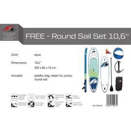 F2 SUP Board Set Stand Up Paddle Board FREE 10,6 x 0,11 m Aqua/Türkis