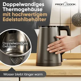 Proficook Wasserkocher PC-WK 1290 1,5 l Grau