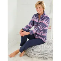 Hausanzug FEEL GOOD, Damen, Gr. 36/38, blau (marine, gemustert), 100% Polyester, Homewear-Sets Hausanzug