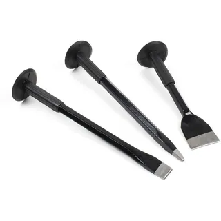 Wiltec Handmeißel Set 3-teilig Flachmeißel Spitzmeißel Breitmeißel