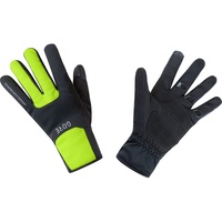 Unisex Thermo Handschuhe, GORE WINDSTOPPER, Gr. 7, Schwarz/Neon-Gelb