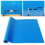 Schwimmbadleitermatte,40x100cm Blau Fischgrätenmuster Schutzmatte Fuer Poolleiter,Schwimmleitermatte,Schwimmbad Leiter Matte Mit Rutschfester Für Schritte,Treppen,Leitern