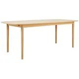 VCM Esstisch oval, vorbereitet für Zusatzplatten, weiß geölt eichendekor.