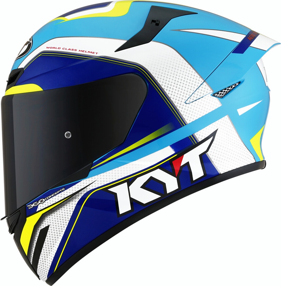KYT TT Course Grand Prix Helm, wit-blauw, XL