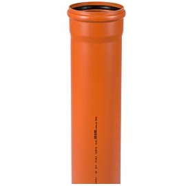 Ostendorf KG-Rohr DN 200 x 4,9 mm, 1000 mm, mit Muffe
