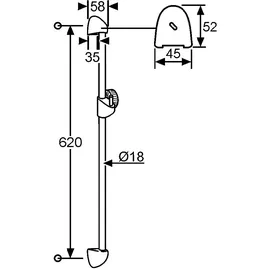 Kludi STANDARD Wandstange 600mm chrom