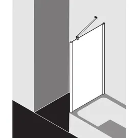 Kermi Pega Seitenwand verkürzt auf Badewanne PETVD09016VZK 90x160cm, silber hochglanz ESG Arena C Clean
