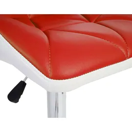 Mendler 2er-Set Barhocker höhenverstellbar Kunstleder  ~  rot