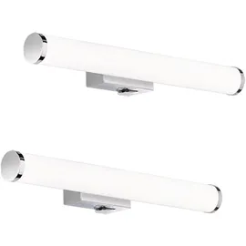 Trio LED Badlampen Set mit Schalter Chrom 40cm Gäste WC Spiegelleuchten seitlich