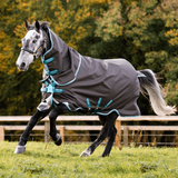 Horseware Amigo Bravo 12 Plus 250g Excalibur T/O Lite Disc Regendecke mit Halsteil wasserdicht 2022, Größe: 6'9