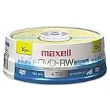 Maxell DVD-Rw wiederbeschreibbare Disc, 4,7 GB, 2 x Spindel, Gold, 15 Stück