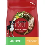 Purina 7kg Medium/Maxi Active Huhn PURINA ONE Hundefutter trocken