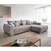 DeLife Ecksofa Josea Cord Silbergrau Ottomane rechts - Grau