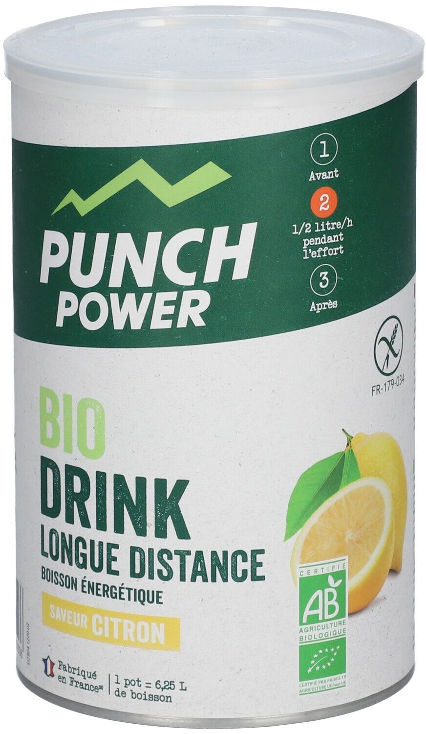 PUNCH POWER Biodrink Longue Distance BIO Citron 500 g Poudre