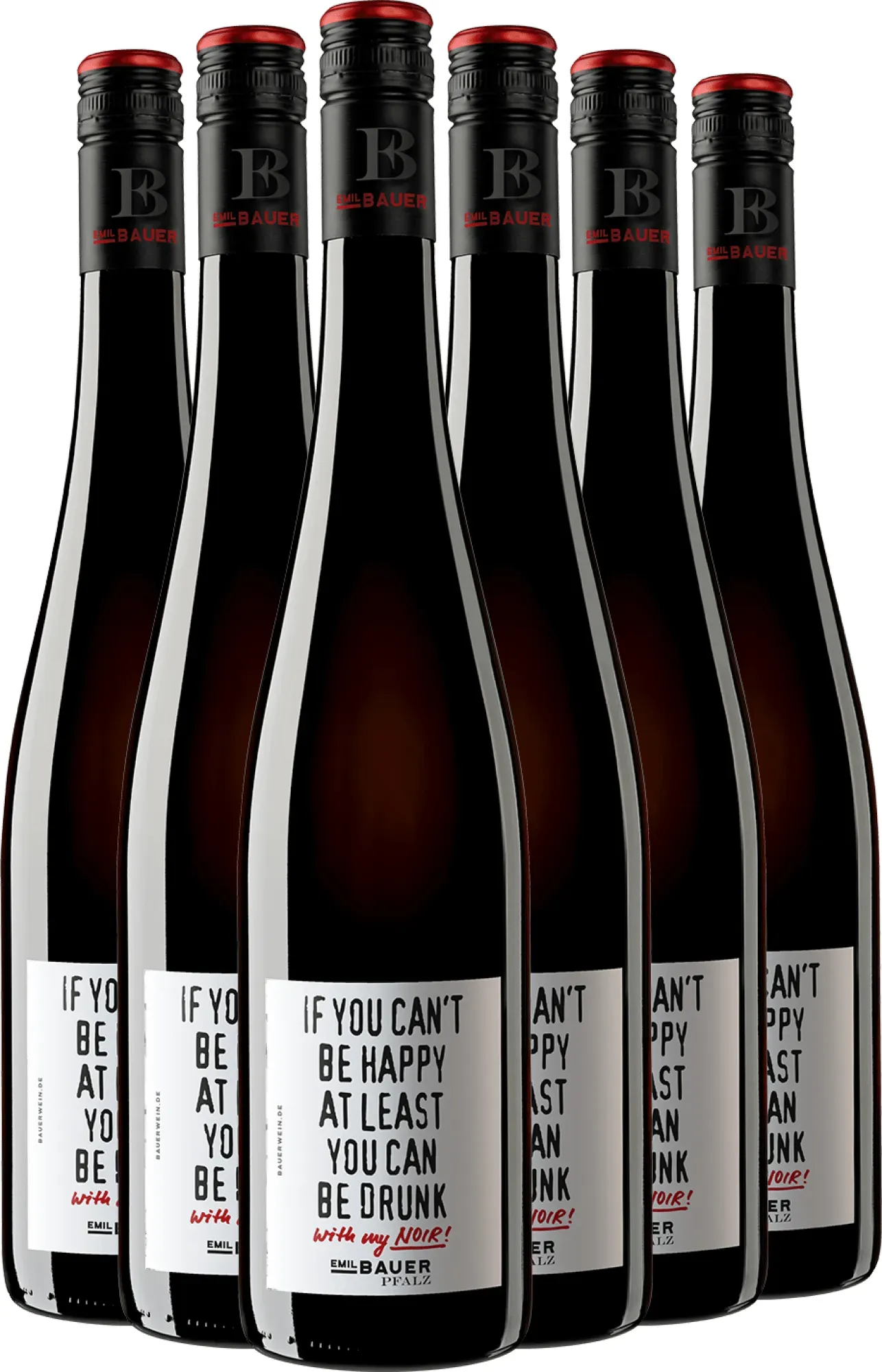 2023 Emil Bauer »If you can’t be happy...« Cuvée Noir im 6er-Vorratspaket