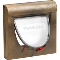 PetSafe Staywell Magnet Katzenklappe braun, 4 Wege, Teleskoprahmen, Tunnel, Halsband+Magnetanhänger, 22,30 x 22,30 cm