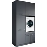 laundreezy Mehrzweckschrank-Set 118 x 238 x 68 cm Grau