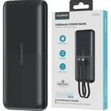 CHOETECH B654 10000Mah 22.5W Usb-A Usb-C Micro Usb mit Usb-C / Lightning Kabel - Schwarz - Schwarz