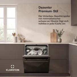 Klarstein Luxara Einbaugeschirrspüler (vollintegrierbar, 600 mm, Schwarz)