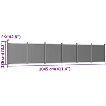 vidaXL Zaunelement Grau 1045x186 cm WPC