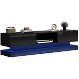 Okwish TV-Lowboard 160x40,5 cm Schwarz Hochglanz Spanplatte