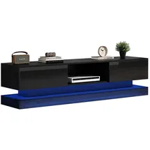 Okwish TV-Lowboard 160x40,5 cm Schwarz Hochglanz Spanplatte