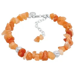 Elli PREMIUM Aventurin Braun Kiesel Steine Bead 925 Silber 16 Damen 