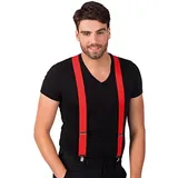 PARTY DISCOUNT Hosenträger Basic mit breiten Trägern, rot