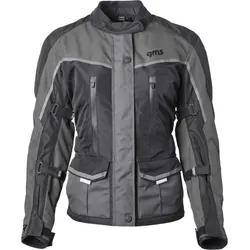 GMS Twister Neo wasserdichte Damen Motorrad Textiljacke, schwarz-grau, Größe XL