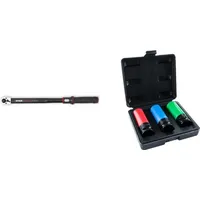 Stier Drehmoment- & Kraft-Steckschlüssel-Set, 1/2", SW 17/19/21 mm (2-tlg.)