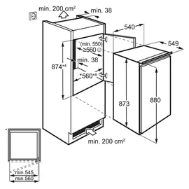AEG NSK5O88ES Einbaukühlschrank (142 l, 880 mm hoch) 