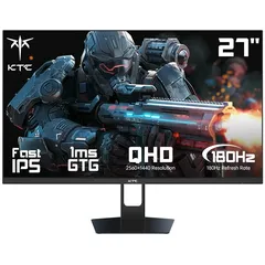 KTC H27T22C Gaming-Monitor, 27 Zoll 2560 x 1440 16:9 SCHNELLER IPS-Bildschirm, 180 Hz Bildwiederholfrequenz, 1 ms GTG-Reaktionszeit, Außendurchmesser, dynamische Beschleunigung