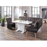 exxpo - sofa fashion Costa 197 x 92 x 265 cm Kunstleder langer Schenkel links schoko