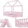 Juskys Kinderbett Marli 90 x 200 cm Kiefer massiv rosa