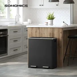 Songmics Mülleimer 60 l Schwarz