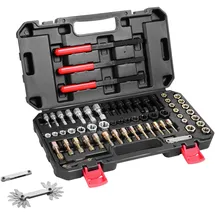 Vevor Gewindewiederherstellungswerkzeug UNC & UNF & metrisch Gewinde Reparatur Satz 61-teilig, Nachgewinde-Werkzeugsatz mit Gewindebohrern