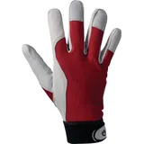 Leipold+Döhle Handschuhe Griffy Gr.10 rot/naturfarben Ziegennappaleder/Interlock auf SB-Karte